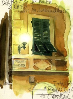when I painted this it was so dark that I couldn't actually make out the difference of half the colours in my watercolour box - interesting experience, Cinque Terre, Italy, 2011 © Jan Philipp Schwarz