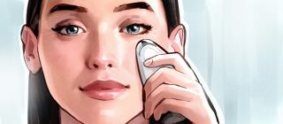 Beauty illustration with another facial skin rejuvenating contraption, which I think my wife is using too. Client: C3 Creative Code and Content and Amway. 2024 © Jan Philipp Schwarz 